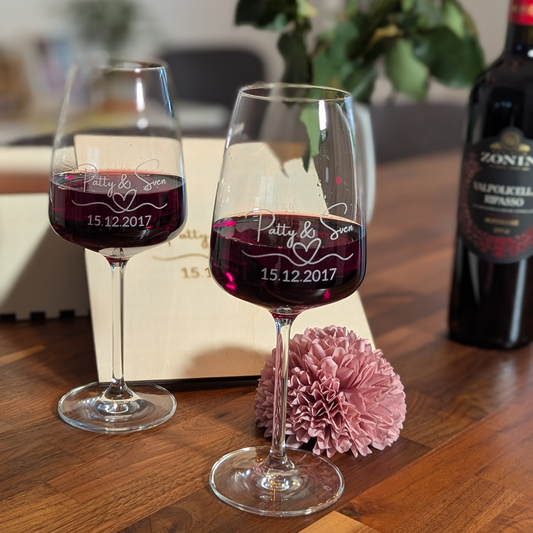 Personalisiertes Weinglas Set mit Gravur