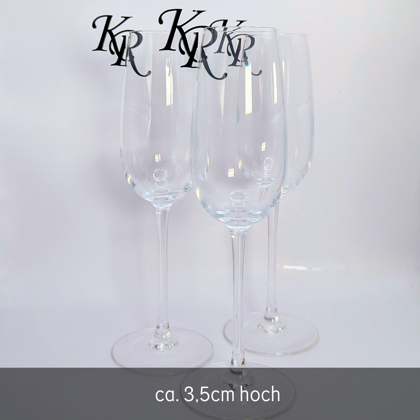 Personalisierte Acryl-Glas-Tags mit Hochzeitsinitialen