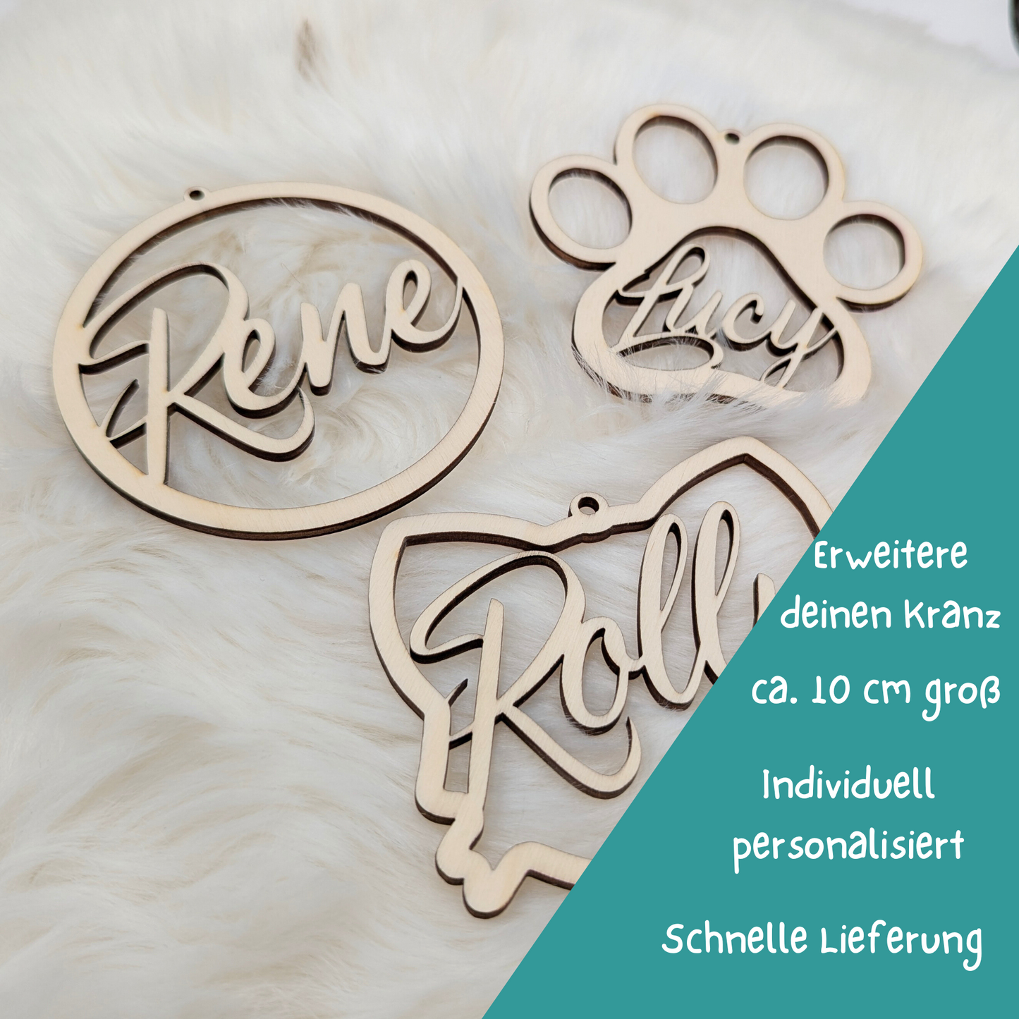 Personalisierte Kranz-Erweiterungen Namens Ornamente