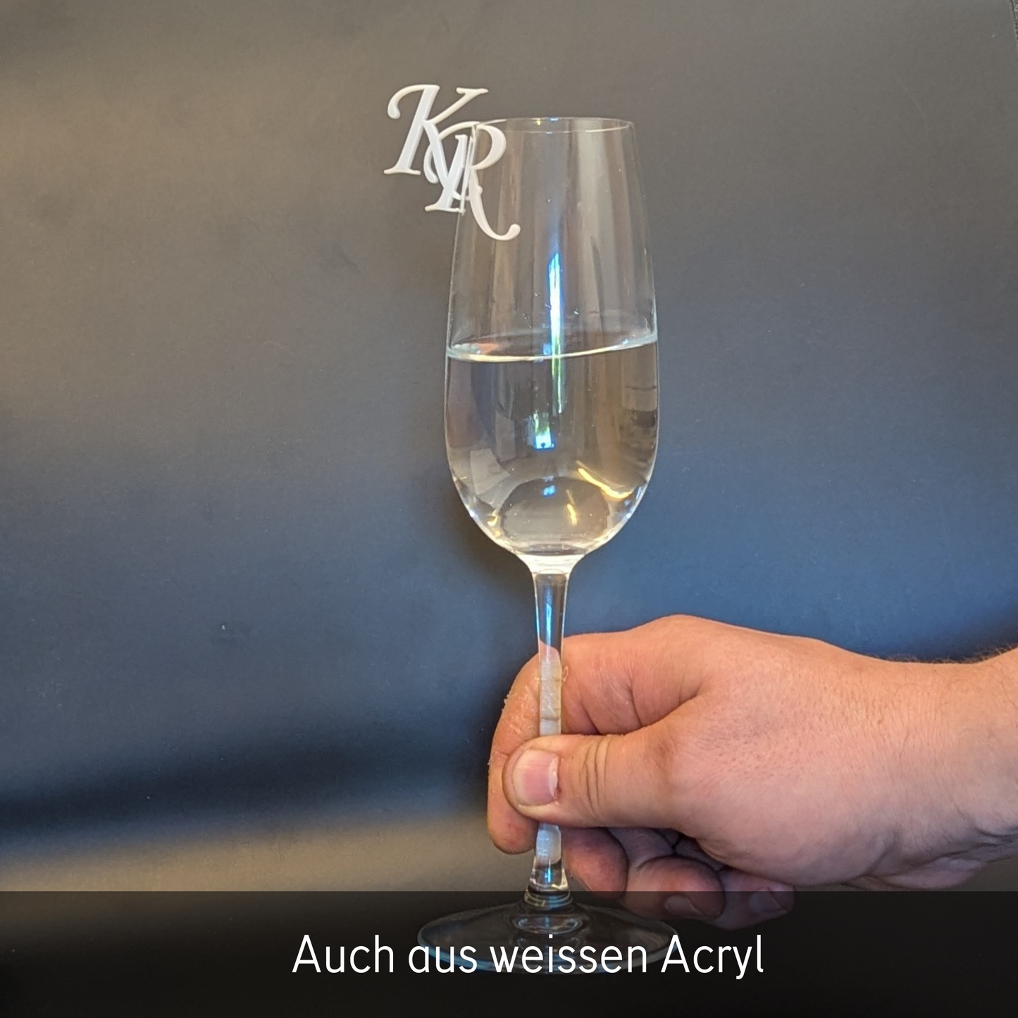 Personalisierte Acryl-Glas-Tags mit Hochzeitsinitialen