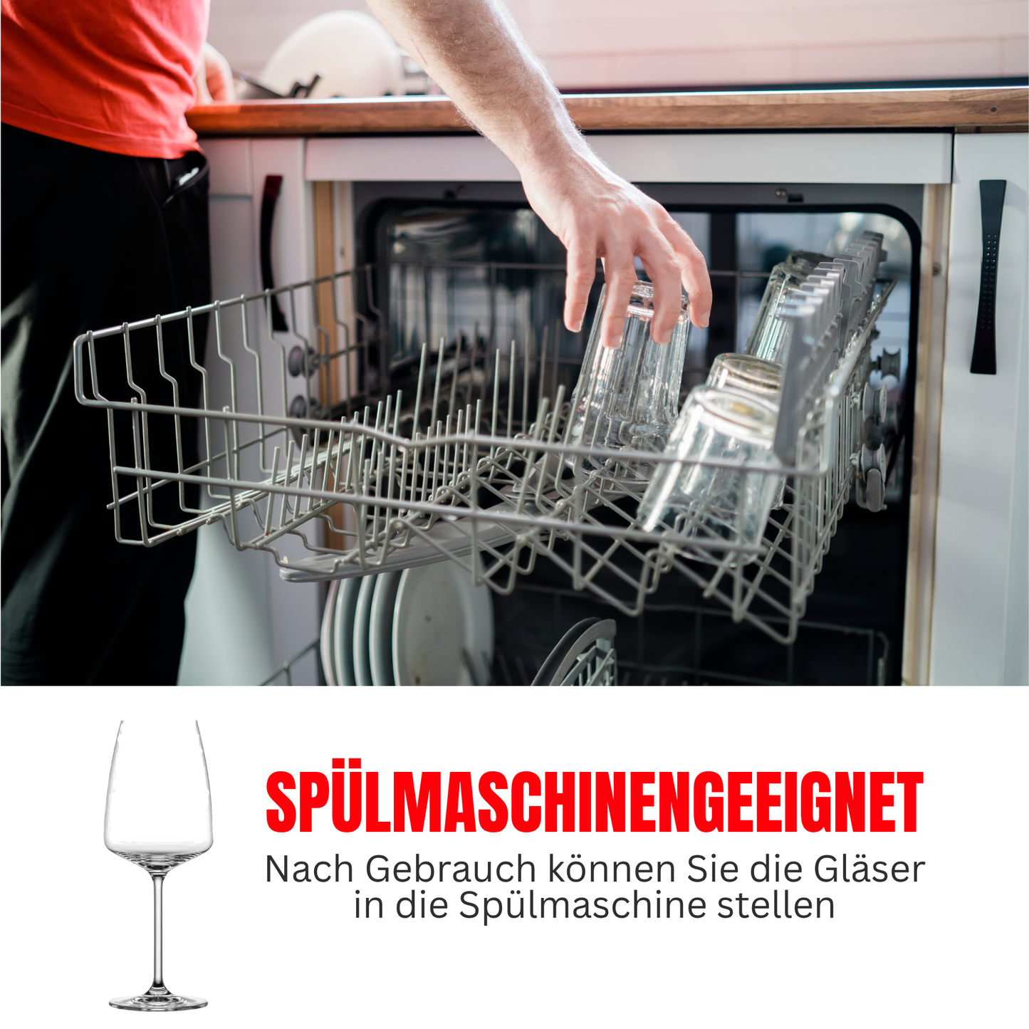Spülmaschinengeeignetes Weinglas mit Gravur – einfach zu reinigen, langlebig und alltagstauglich.