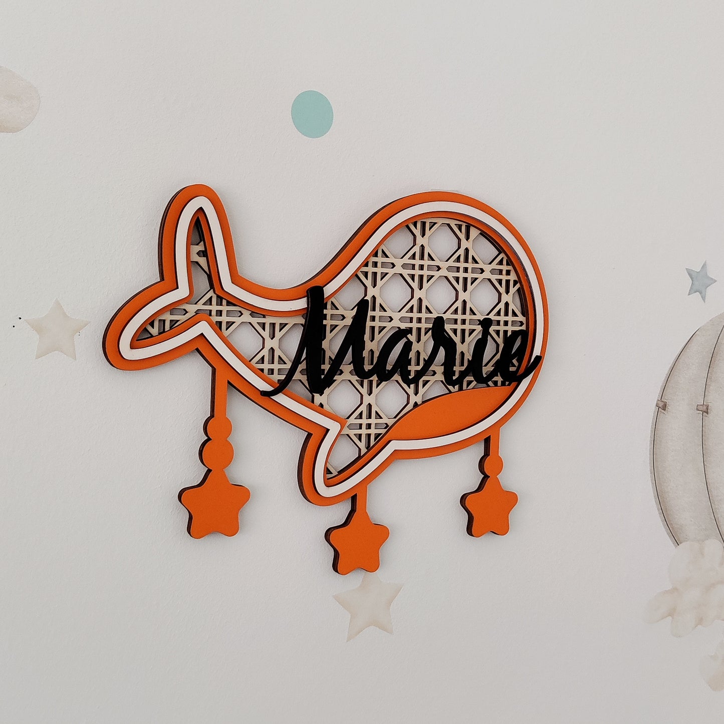 Personalisierbares Türschild Wal mit Namen – Liebevolle Dekoration fürs Kinderzimmer