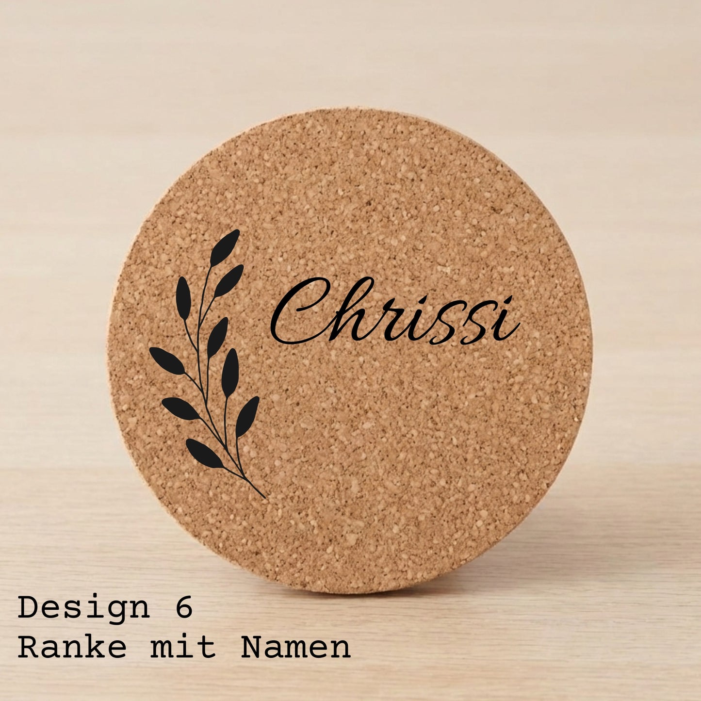 Kork Untersetzer personalisiert mit Namen