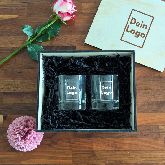 Whiskyglas Geschenkset mit eigenem Logo
