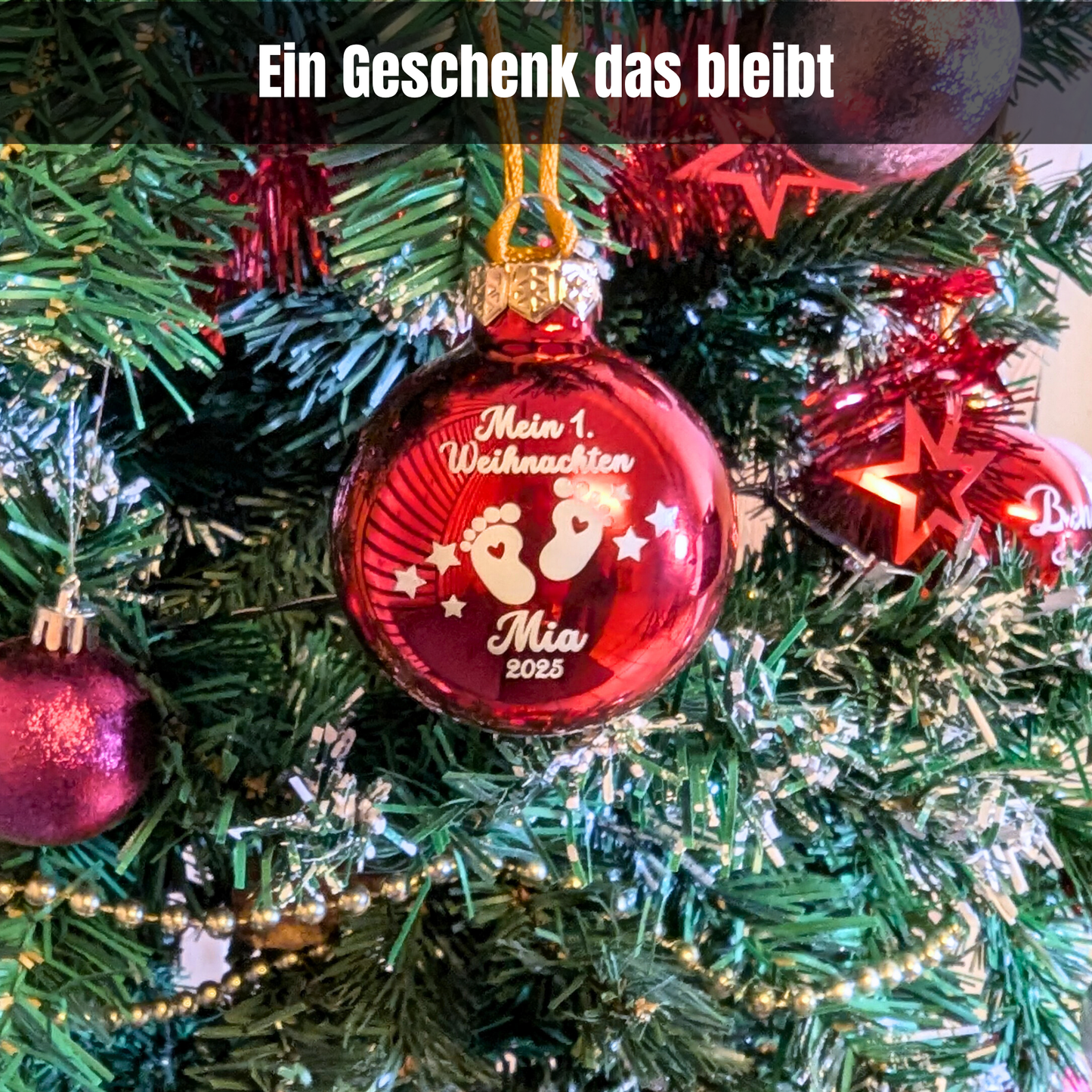 Personalisierte Weihnachtskugel  „Mein 1. Weihnachten“