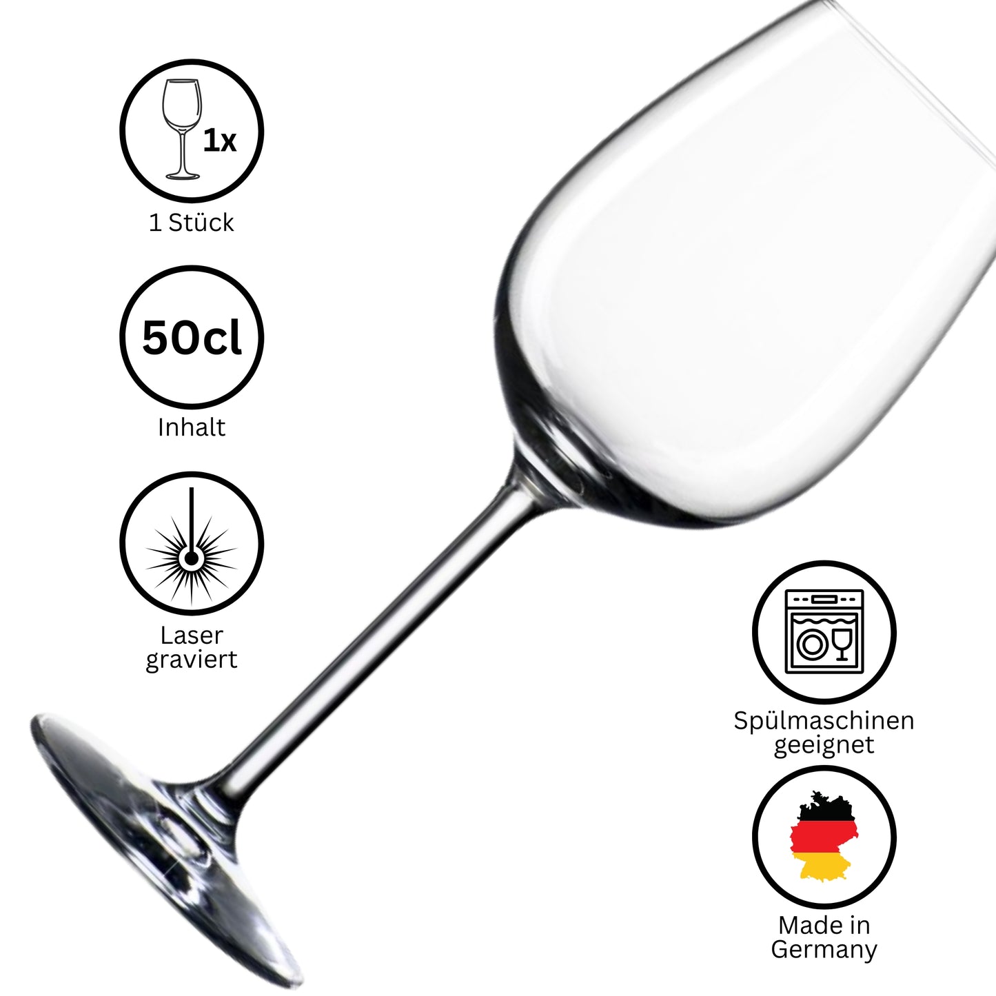 Rotweinglas personalisiert hergestellt in Deutschland