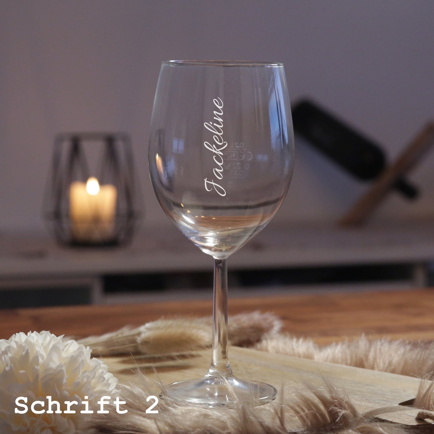 Schriftauswahl für personalisiertes Rotweinglas Lasergravur schrift 