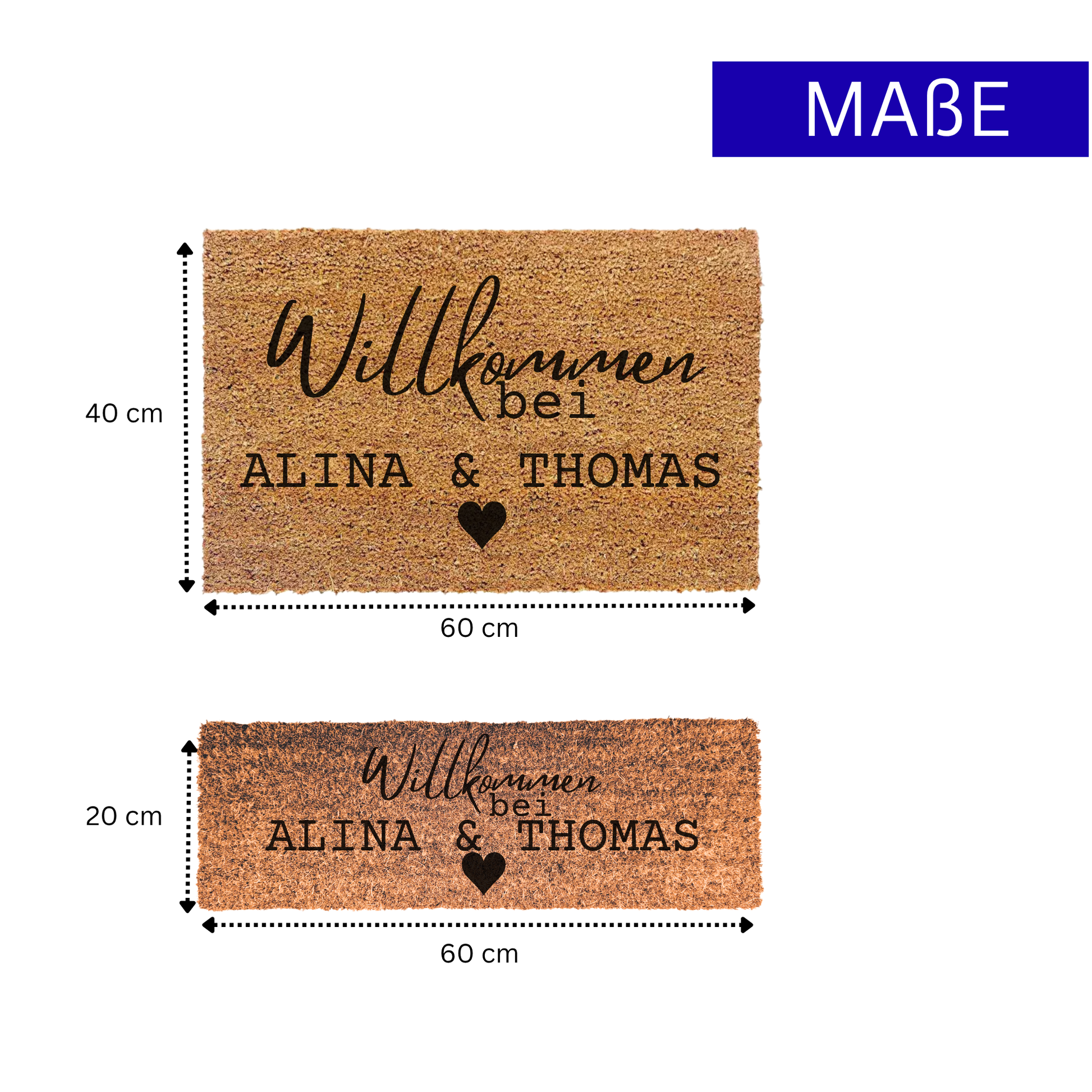 fußmatte personalisiert

türmatte namen

willkommensmatte

kokosmatte eingang

geschenk einzug

hausdeko eingang

personalisierte türmatte

fußmatte paare

geschenk hochzeit

haustür matte

fußmatte mit namen

einweihungsgeschenk

nachhaltige türmatte