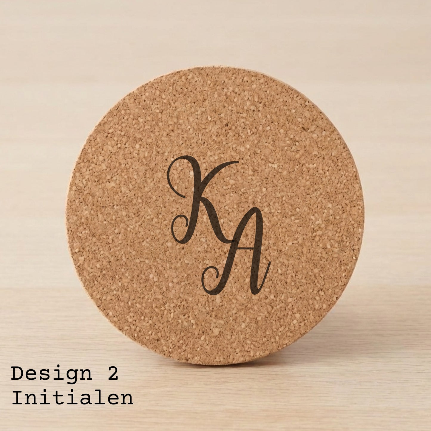 Kork Untersetzer personalisiert mit Namen