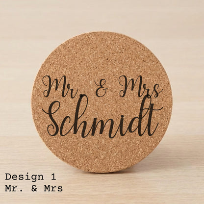 Kork Untersetzer personalisiert mit Namen