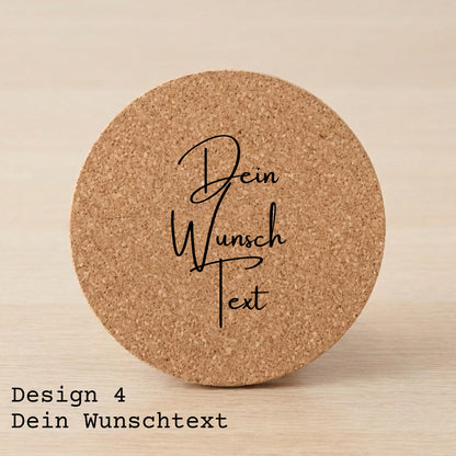 Kork Untersetzer personalisiert mit Namen