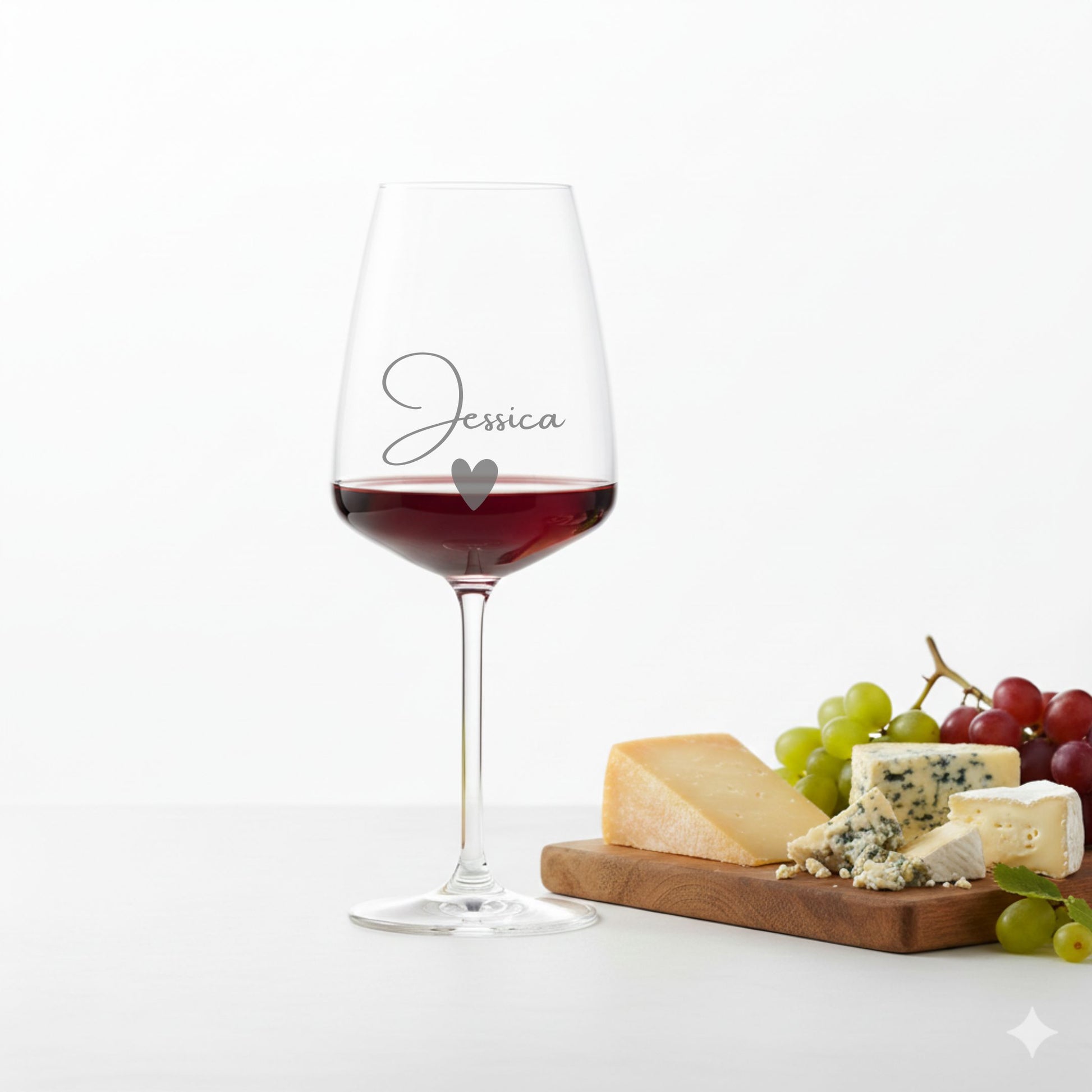 Personalisiertes Weinglas mit Namen und Herz – 500 ml