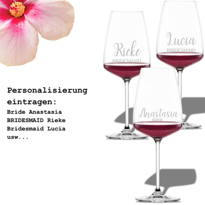 Anleitung zur Personalisierung von Weingläsern für Braut und Brautjungfern