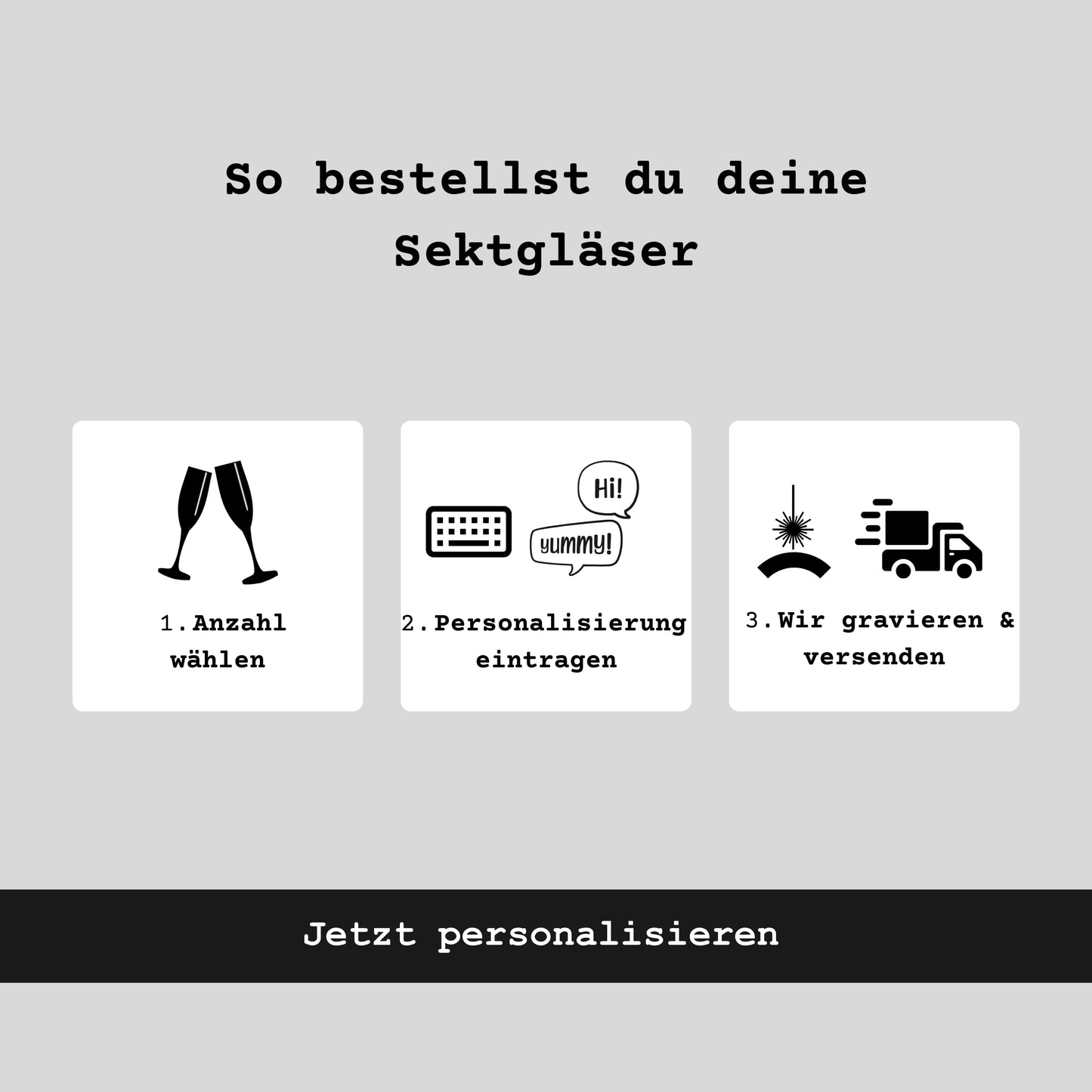 So bestellst du personalisierte Sektgläser mit Gravur Schritt für Schritt