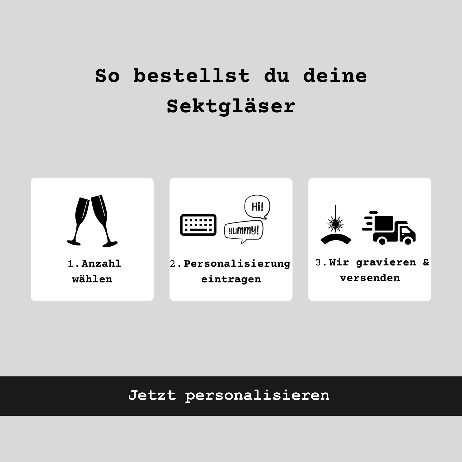 So bestellst du personalisierte Sektgläser mit Gravur Schritt für Schritt