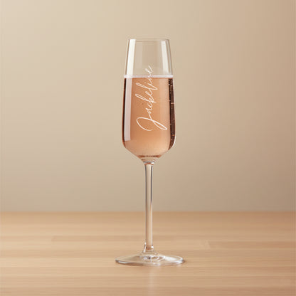 Personalisiertes Sektglas mit Namensgravur – Hochkant