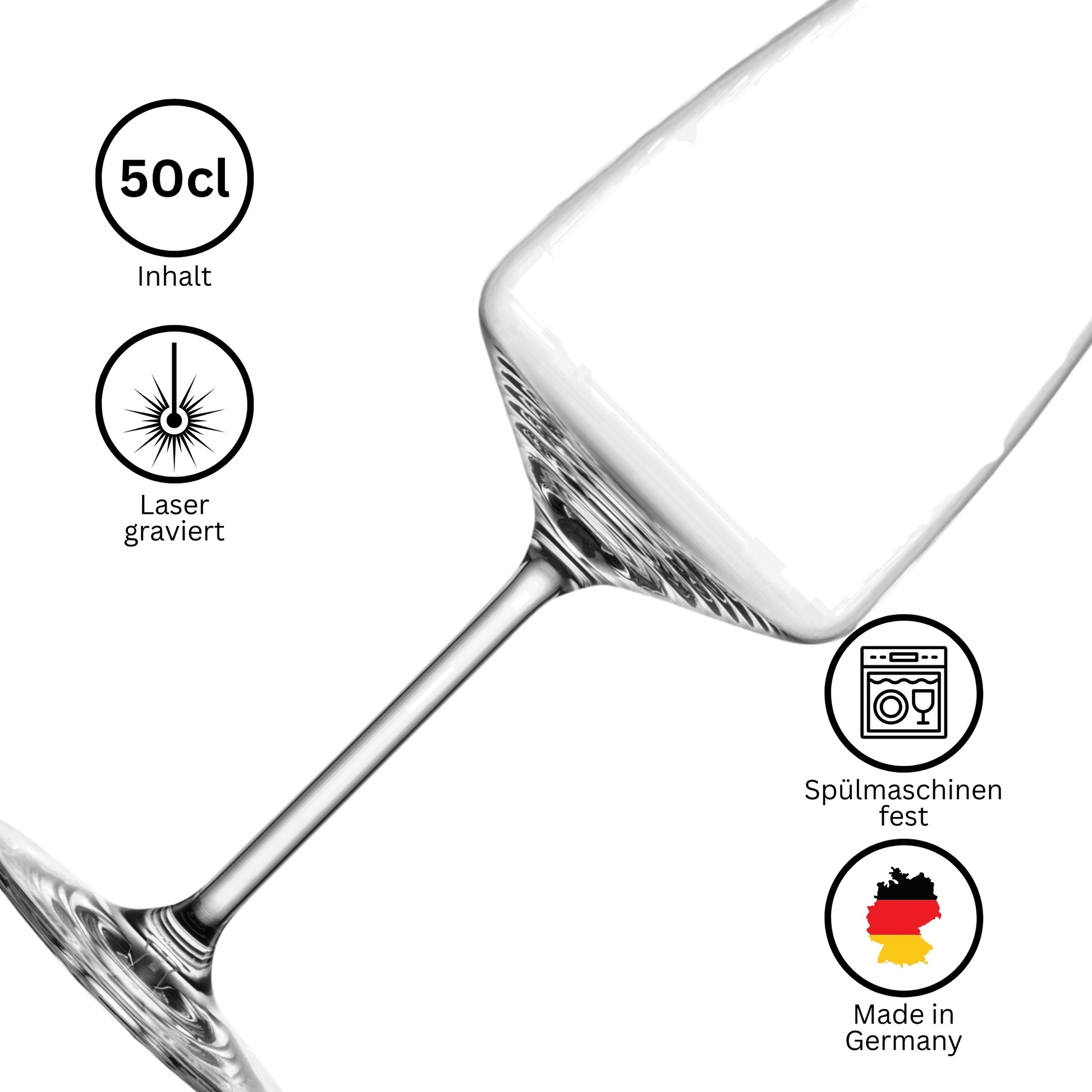 Weinglas 50 cl lasergraviert spülmaschinenfest Made in Germany